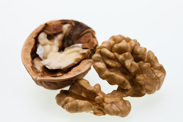 Kernel walnut isolated on the white background
