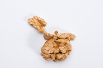 Kernel walnut isolated on the white background