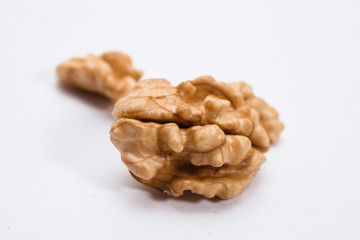 Kernel walnut isolated on the white background