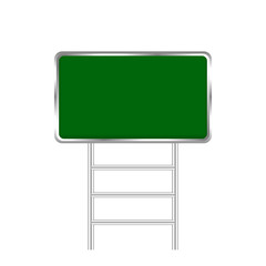 Fototapeta premium empty green traffic sign board and pole metal isolated on white background, traffic sign board plate blank copy space, metal green traffic sign board, stainless green road board sign for design