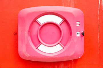 Red life saver buoy ring