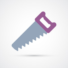 Colored saw trendy symbol. Vector illustration