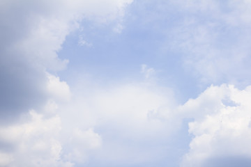 The beautiful sky with the white clouds in summer