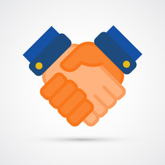 Colored Hand shake icon business trendy symbol. Vector illustration