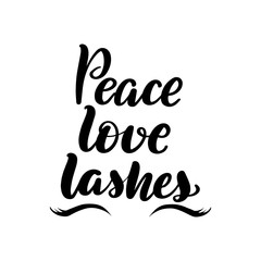 lettering peace love lashes