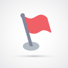 Colored red flag icon business trendy symbol. Vector illustration