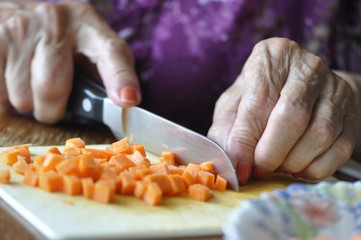 carrot food knife cutting cooking