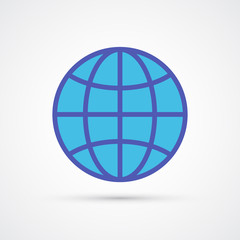 Fototapeta na wymiar Globe trendy social symbol. Vector trendy colored illustration