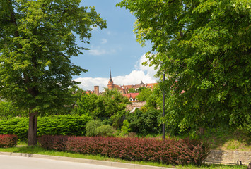 Tarnow.  Green areas around the old city