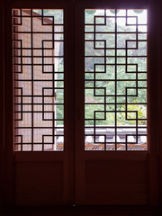 Window door in old temple room