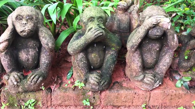 three monkeys see nothing hear nothing or say nothing in park