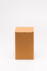 Cardboard box isolated on white with open 