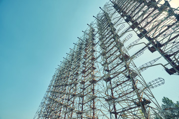 Telecommunication radio center in Pripyat, Chernobyl area known as the Arc or Duga and so called...