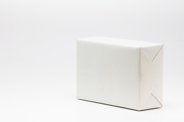  White paper gift box on isolated background