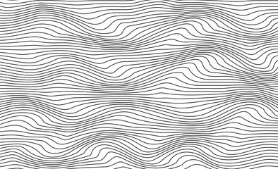 Abstract vector background of waves. 3D optical illusion, line art