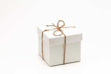 Photo White Gift boxes isolated on white background