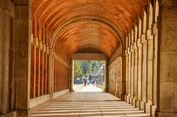 Linear perspective, Architecture, Royal Palace of Aranjuez, Madrid, Spain.