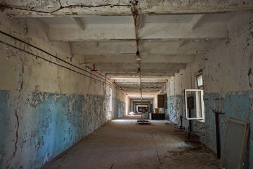 Destroyed command post of the secret military facility of the USSR's airborne radar system....