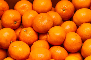 Close orange group Mandarin tangerine