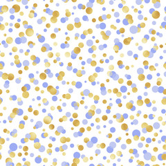 Pastel and Gold Confetti Seamless Pattern - Cute pastel and gold confetti repeating pattern design