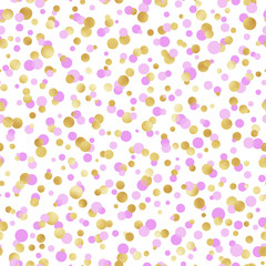 Pastel and Gold Confetti Seamless Pattern - Cute pastel and gold confetti repeating pattern design