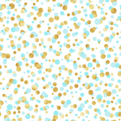 Pastel and Gold Confetti Seamless Pattern - Cute pastel and gold confetti repeating pattern design
