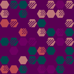 Geometric seamless design pattern with hexagons