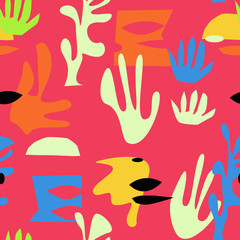 Abstract curved shapes seamless pattern design