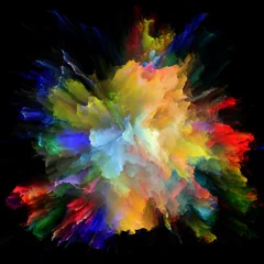 Papier Peint photo Mélange de couleurs Numeric Colorful Paint Splash Explosion