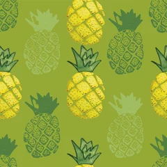Peel and stick wall murals Pineapple PINEAPPLE SEAMLESS PATTERN REPEAT TILE
