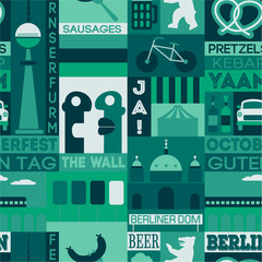 Berlin city seamless pattern design