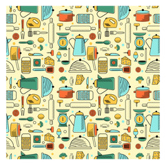 Home kitchen seamless geometric pattern