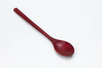  Wooden spoon isolated on white background