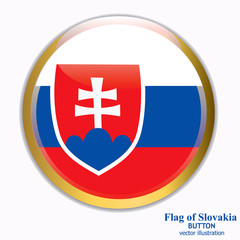 Button with flag of Slovakia. Colorful illustration with flag for web design.