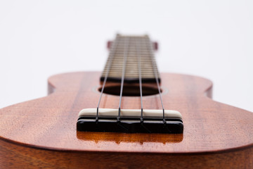  The ukulele guitar isolated on white