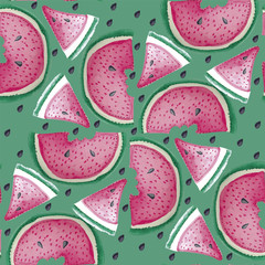 WATERMELON SEAMLESS PATTERN REPEAT TILE