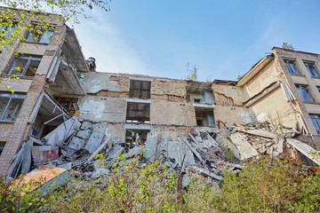 Destroyed school in the city of Pripyt, in the exclusion zone