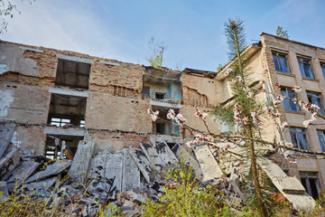 Destroyed school in the city of Pripyt, in the exclusion zone