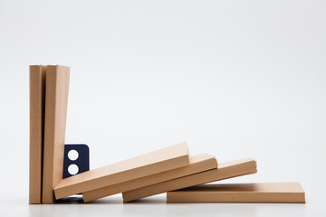 Composition with brown books isolated