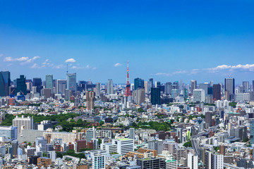 Fototapeta na wymiar (東京都-都市風景)高層ビルラウンジから望む芝方面の風景６