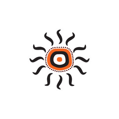 Aboriginal art logo design inspiration vector template