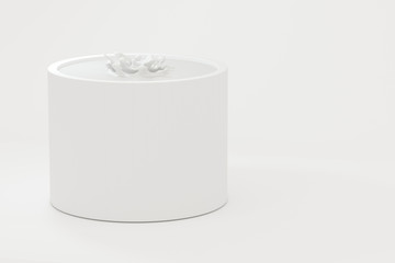 White wave liquid ripples by fluid simulation, 3d rendering