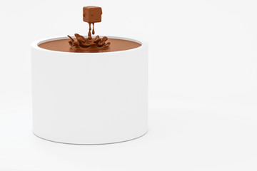 Wave chocolate ripples by fluid simulation, 3d rendering
