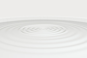 White wave liquid ripples by fluid simulation, 3d rendering