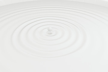 Fototapeta na wymiar White wave liquid ripples by fluid simulation, 3d rendering