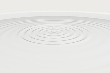 White wave liquid ripples by fluid simulation, 3d rendering