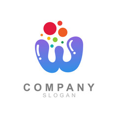 W logo with a variety of water and simple appearance, the logo is ready for use