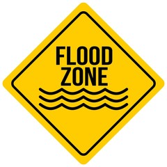 Flood Zone Sign - A cartoon illustration of a Flash Flood Sign.