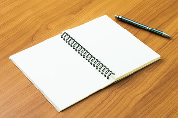 Mock up book cover blank on desk wood background