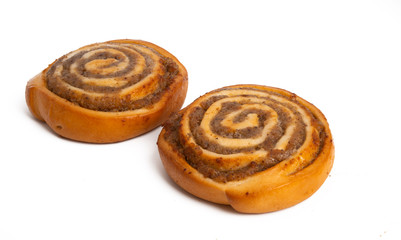 swiss pastry with nuts isolated